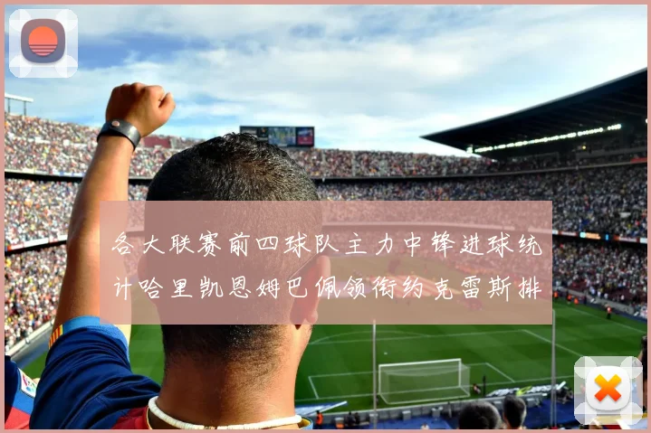 各大联赛前四球队主力中锋进球统计哈里凯恩姆巴佩领衔约克雷斯排名倒数第二